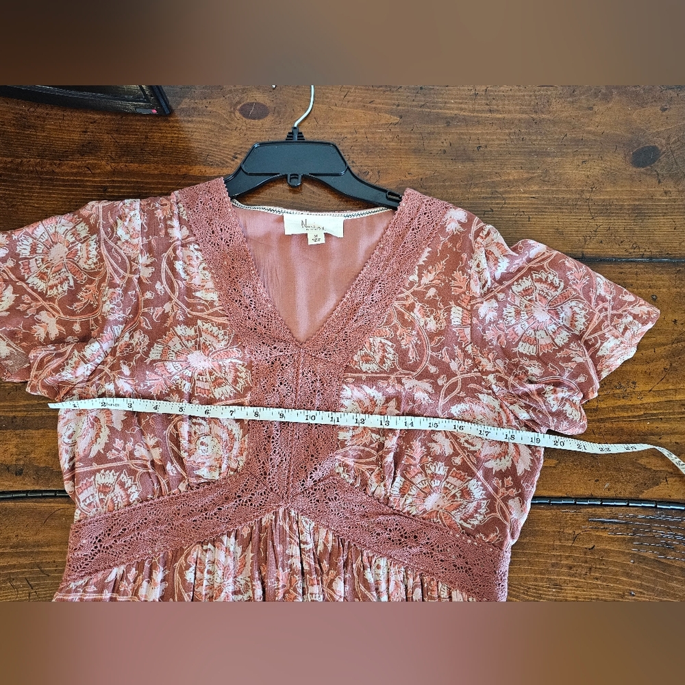 NWT Nurture by Westbound Terracotta Floral Maxi Dress Size  1X - Picture 6 of 7